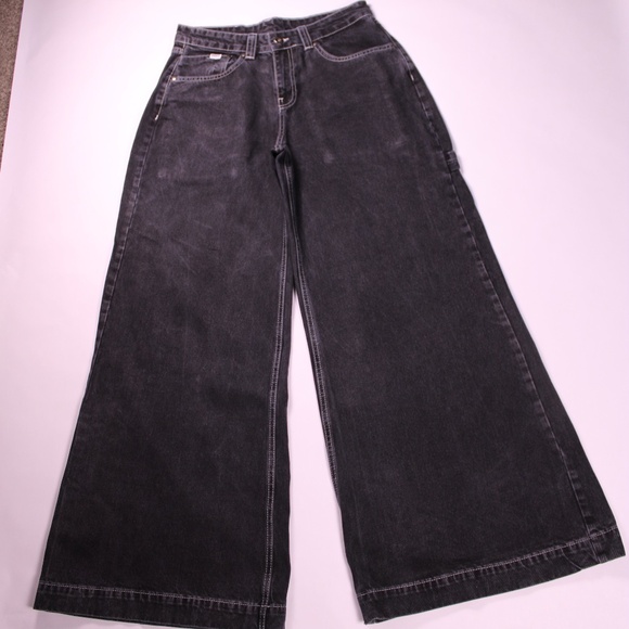 The Ragged Priest Denim - Ragged Jeans Black Wide Leg Denim Pants Size 28